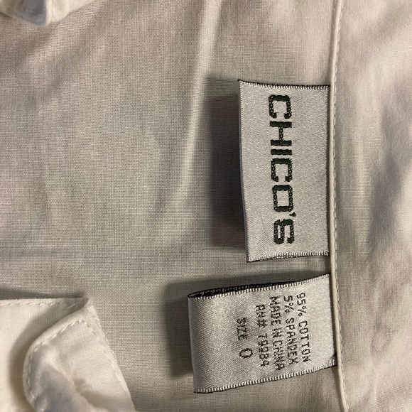 💛TODAY***$16***Chico’s ecru cotton spandex sequin beaded button down shirt - Picture 2 of 2